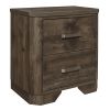 Rustic Brown Finish Nightstand with Storage Drawers Clipped Corners Transitional Style Wooden Bedroom Furniture 1pc Bedside Table