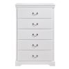 Classic Traditional 1pc Wooden Chest of 5 Drawers White Finish Bedroom Furniture