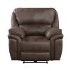 Plush Modern Design Living Room Power Reclining Chair Brown Microfiber Upholstery USB port Solid Wood Frame Furniture 1pc