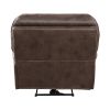 Plush Modern Design Living Room Power Reclining Chair Brown Microfiber Upholstery USB port Solid Wood Frame Furniture 1pc