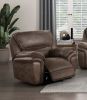 Plush Modern Design Living Room Power Reclining Chair Brown Microfiber Upholstery USB port Solid Wood Frame Furniture 1pc