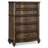 Traditional Chest of 5 Drawers Classic Brown Oak Finish 1pc Wooden Formal Bedroom Furniture Decorative Drawer Pulls