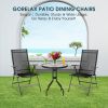 Set of 2 Adjustable Portable Patio Folding Dining Chair Recliners