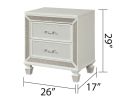 Crystal Modern Style 2-Drawer Nightstand Made with Wood Finished in White