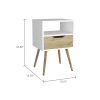 Haverson 1-Drawer 1-Shelf Nightstand White and Light Oak