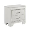 Glamorous Design Bedroom Furniture 1pc Nightstand of 2x Drawers White Finish Faux Alligator Embossed Textured Fronts