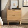 Mid-Century Modern 2-Drawer Solid Wood Nightstand ��� Natural Pine