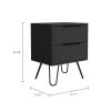 Mansfield 2-Drawer Rectangle Nightstand Black Wengue