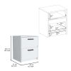 DEPOT E-SHOP Bethel 2 Drawers Nightstand with Handles, White