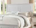 White Color California King Size Bed Bedroom Furniture High Panel Headboard Footboard Plywood 1pc Bedframe