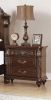 Traditional Antique Walnut 1pc Nightstand Bedroom Furniture Cherry Veneer 2-Drawers Hanging Pull Bedside Table