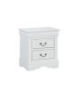 1pc White Finish Two Drawers Louis Philip Nightstand Solid Wood Contemporary & Simple Style