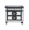 ACME Varian II Nightstand in Black Velvet & Sliver FINISH BD00585