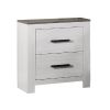 White Color 1pc Nightstand Paper veneer Bedroom Furniture 2-Drawers Bedside Table