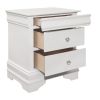 Traditional Design Bedroom Furniture 1pc Nightstand of 3x Drawers Faux Alligator Embossed Fronts White Finish Wooden Furniture