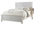 White Color California King Size Bed Bedroom Furniture High Panel Headboard Footboard Plywood 1pc Bedframe