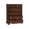 Classic Traditional 1pc Chest of 5 Drawers Cherry Finish Formal Bedroom Furniture Carving Wood Design