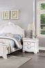 Classic White Color 1pc Nightstand Bedroom Furniture Solid wood Nickel Hanging Pulls 2-Drawers Bedside Table