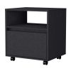 Owen Black 1-Drawer Nightstand