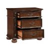 Classic Traditional Nightstand of 3 Drawers Cherry Finish Carving Wooden Bedroom Furniture 1pc