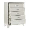 Modern Glam Style Bedroom Furniture Chest of 5x Drawers 1pc Pearl White Finish Faux Crystals Handles