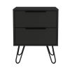 Mansfield 2-Drawer Rectangle Nightstand Black Wengue