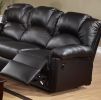 Motion Loveseat 1pc Couch Living Room Furniture Black Bonded Leather