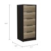 Cannon 5-Drawer Rectangle Dresser Black Wengue and Light Oak