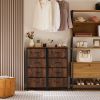 Drawers Dresser Chest of Drawers,Metal Frame and Wood Top,4bc,Brown