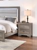 Modern 1pc Nightstand Wooden Bedside Table 2- Drawers Bedroom Furniture