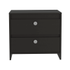 DEPOT E-SHOP Bacopa Nightstand, Two Drawers, Superior Top, Black