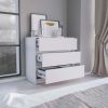 DEPOT E-SHOP Palmer 3 Drawers Dresser, Chest of Drawers, White