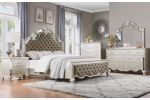 Glamorous Champagne Finish Chest of 5 Drawers Textural Panels Traditional Luxury Bedroom Furniture 1pc