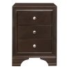 Brown Cherry Finish 3-Drawers Nightstand with 2 USB Ports Transitional Bedroom Furniture 1pc Bedside Table Wooden