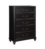 Charcoal Brown Finish Traditional Bedroom Furniture 1pc Chest of 5 Drawers Antique Handles Classic Design