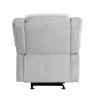 Modern Reclining Chair Gray Chenille Upholstered Pillowtop Arms Solid Wood Frame 1pc Living Room Furniture Gentle Gliding Motion Recliner