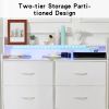 White Dresser for Bedroom,6 Drawer Dresser with Charging Station,Modern Dresser with 6 Drawer,Dressers & Chests of Drawers,White Fabric Dresser