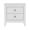 Amara Nightstand; Two Shelves; Four Legs -White