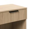 Modern Fluted-Drawer Nightstand with Open Cubby ��� Coastal Oak