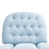 360�� Swivel Recliner Adjustable Chair Chenille Glider Swivel Reclining Sofa Chair with Black Metal Round Base - Blue