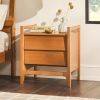 Scandi Angle Face Solid Wood Nightstand ��� Caramel