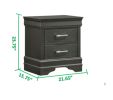 Brooklyn Modern Style Nightstand made with Wood in Gray