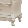 Pearl White 2-Drawer Nightstand with Queen Anne Legs