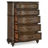 Traditional Chest of 5 Drawers Classic Brown Oak Finish 1pc Wooden Formal Bedroom Furniture Decorative Drawer Pulls