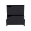 DEPOT E-SHOP Haines Nightstand with 2-Drawers, End Table with Sturdy Base, Black