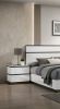 Contemporary 1pc Nightstand White Color High Gloss Finish w/ Metallic Accents Bedside Table w USB Port Bedroom Furniture