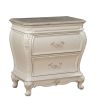 Pearl White 2-Drawer Nightstand with Queen Anne Legs