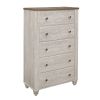 Transitional Rustic Style 1pc Storage Chest of 5 Drawers Two-Tone Antique White and Brown Classic Bedroom Furniture