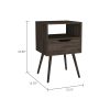 Haverson 1-Drawer 1-Shelf Nightstand Dark Walnut