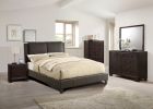 Modern Bedroom Nightstand Brown Color Drawers Bed Side Table Rubberwood